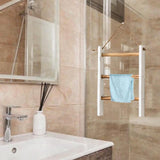 Maxbell Wood Towel Racks Hanging Ladder Hand Towel Rack for Farmhouse Hotel Bathroom Brown