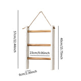 Maxbell Wood Towel Racks Hanging Ladder Hand Towel Rack for Farmhouse Hotel Bathroom Brown