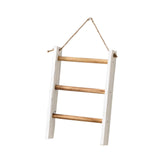 Maxbell Wood Towel Racks Hanging Ladder Hand Towel Rack for Farmhouse Hotel Bathroom Brown