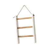 Maxbell Wood Towel Racks Hanging Ladder Hand Towel Rack for Farmhouse Hotel Bathroom Brown