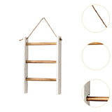 Maxbell Wood Towel Racks Hanging Ladder Hand Towel Rack for Farmhouse Hotel Bathroom Brown