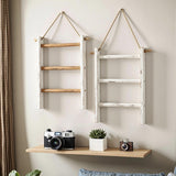 Maxbell Wood Towel Racks Hanging Ladder Hand Towel Rack for Farmhouse Hotel Bathroom Brown