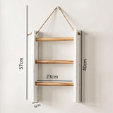 Maxbell Wood Towel Racks Hanging Ladder Hand Towel Rack for Farmhouse Hotel Bathroom Brown