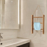 Maxbell Wood Towel Racks Hanging Ladder Hand Towel Rack for Farmhouse Hotel Bathroom Old wood