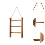 Maxbell Wood Towel Racks Hanging Ladder Hand Towel Rack for Farmhouse Hotel Bathroom Old wood
