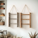 Maxbell Wood Towel Racks Hanging Ladder Hand Towel Rack for Farmhouse Hotel Bathroom Old wood