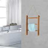 Maxbell Wood Towel Racks Hanging Ladder Hand Towel Rack for Farmhouse Hotel Bathroom Old wood