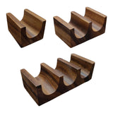 Maxbell Wooden Tacos Holder Multipurpose Divider Taco Platter for Counter Restaurant Single