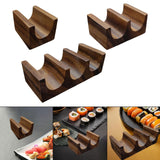 Maxbell Wooden Tacos Holder Multipurpose Divider Taco Platter for Counter Restaurant Single
