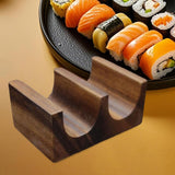 Maxbell Wooden Tacos Holder Multipurpose Divider Taco Platter for Counter Restaurant Double