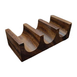 Maxbell Wooden Tacos Holder Multipurpose Divider Taco Platter for Counter Restaurant Triple