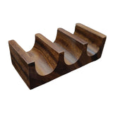 Maxbell Wooden Tacos Holder Multipurpose Divider Taco Platter for Counter Restaurant Triple