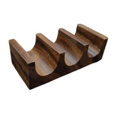 Maxbell Wooden Tacos Holder Multipurpose Divider Taco Platter for Counter Restaurant Triple