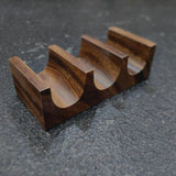 Maxbell Wooden Tacos Holder Multipurpose Divider Taco Platter for Counter Restaurant Triple