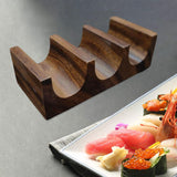 Maxbell Wooden Tacos Holder Multipurpose Divider Taco Platter for Counter Restaurant Triple