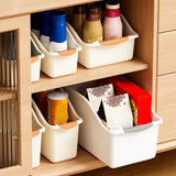 Maxbell Kitchen Cabinet Organizer Bin Versatile Container for Cabinet Office Kitchen Low White L