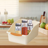 Maxbell Kitchen Cabinet Organizer Bin Versatile Container for Cabinet Office Kitchen Low Cream Yellow L