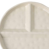 Maxbell Serving Platter Easy to Fill Practical 3 Compartments Porcelain Dinner Plate round white