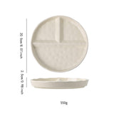 Maxbell Serving Platter Easy to Fill Practical 3 Compartments Porcelain Dinner Plate round white