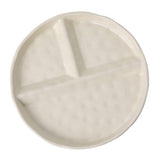 Maxbell Serving Platter Easy to Fill Practical 3 Compartments Porcelain Dinner Plate round white