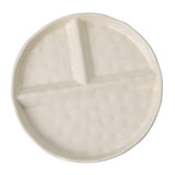 Maxbell Serving Platter Easy to Fill Practical 3 Compartments Porcelain Dinner Plate round white