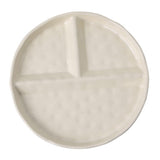 Maxbell Serving Platter Easy to Fill Practical 3 Compartments Porcelain Dinner Plate round white