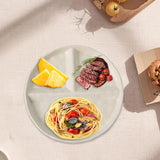 Maxbell Serving Platter Easy to Fill Practical 3 Compartments Porcelain Dinner Plate round white