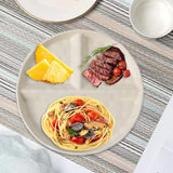 Maxbell Serving Platter Easy to Fill Practical 3 Compartments Porcelain Dinner Plate round white