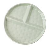 Maxbell Serving Platter Easy to Fill Practical 3 Compartments Porcelain Dinner Plate round green