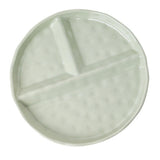 Maxbell Serving Platter Easy to Fill Practical 3 Compartments Porcelain Dinner Plate round green