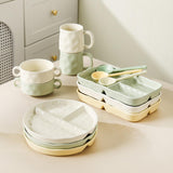 Maxbell Serving Platter Easy to Fill Practical 3 Compartments Porcelain Dinner Plate round yellow