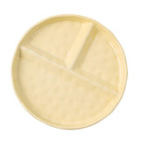 Maxbell Serving Platter Easy to Fill Practical 3 Compartments Porcelain Dinner Plate round yellow