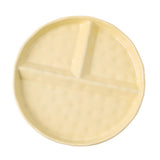 Maxbell Serving Platter Easy to Fill Practical 3 Compartments Porcelain Dinner Plate round yellow