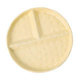 Maxbell Serving Platter Easy to Fill Practical 3 Compartments Porcelain Dinner Plate round yellow