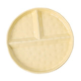 Maxbell Serving Platter Easy to Fill Practical 3 Compartments Porcelain Dinner Plate round yellow