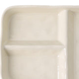 Maxbell Serving Platter Easy to Fill Practical 3 Compartments Porcelain Dinner Plate rectangle white