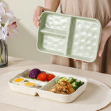 Maxbell Serving Platter Easy to Fill Practical 3 Compartments Porcelain Dinner Plate rectangle white