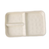 Maxbell Serving Platter Easy to Fill Practical 3 Compartments Porcelain Dinner Plate rectangle white