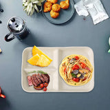 Maxbell Serving Platter Easy to Fill Practical 3 Compartments Porcelain Dinner Plate rectangle white