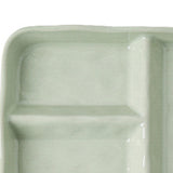 Maxbell Serving Platter Easy to Fill Practical 3 Compartments Porcelain Dinner Plate rectangle green