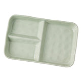 Maxbell Serving Platter Easy to Fill Practical 3 Compartments Porcelain Dinner Plate rectangle green
