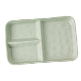 Maxbell Serving Platter Easy to Fill Practical 3 Compartments Porcelain Dinner Plate rectangle green