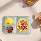 Maxbell Serving Platter Easy to Fill Practical 3 Compartments Porcelain Dinner Plate rectangle green