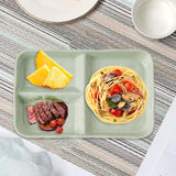 Maxbell Serving Platter Easy to Fill Practical 3 Compartments Porcelain Dinner Plate rectangle green