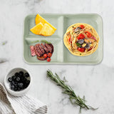 Maxbell Serving Platter Easy to Fill Practical 3 Compartments Porcelain Dinner Plate rectangle green