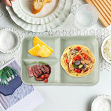 Maxbell Serving Platter Easy to Fill Practical 3 Compartments Porcelain Dinner Plate rectangle green
