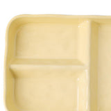 Maxbell Serving Platter Easy to Fill Practical 3 Compartments Porcelain Dinner Plate rectangle yellow