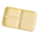 Maxbell Serving Platter Easy to Fill Practical 3 Compartments Porcelain Dinner Plate rectangle yellow