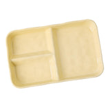 Maxbell Serving Platter Easy to Fill Practical 3 Compartments Porcelain Dinner Plate rectangle yellow