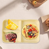 Maxbell Serving Platter Easy to Fill Practical 3 Compartments Porcelain Dinner Plate rectangle yellow